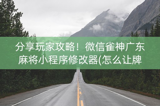 必备攻略！微信小程序麻将游戏修改器(怎么增加胜率)